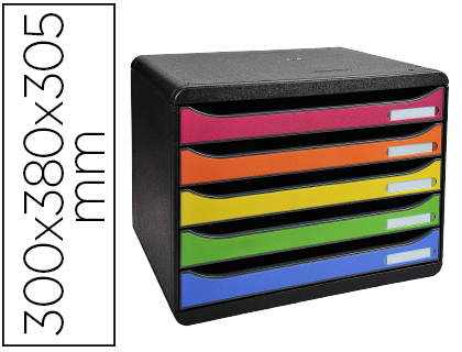 Fichero de sobremesa Exacompta con 5 cajones multicolores